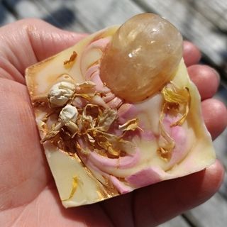 Citrine inspired gemstone soap palm oil free and vegan