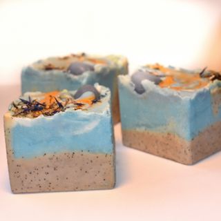 Angelite crystal artisan soap