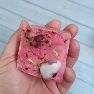 Lepidolite crystal soap